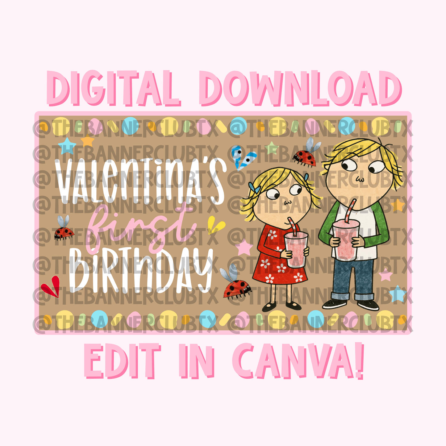 Charlie Lola Banner Template | Digital File