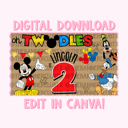 Oh Twodles Banner Template | Digital File