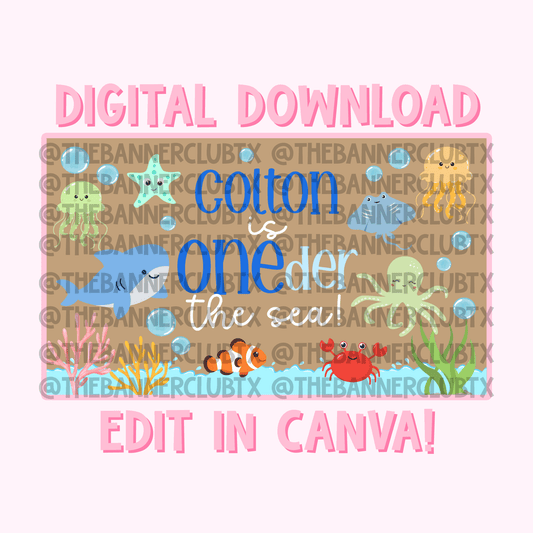 Oneder the Sea Banner Template | Digital File
