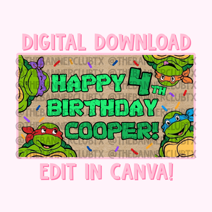 Turtles Banner Template | Digital File