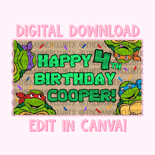Turtles Banner Template | Digital File