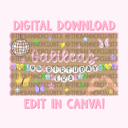 Birthday Era Banner Template | Digital File