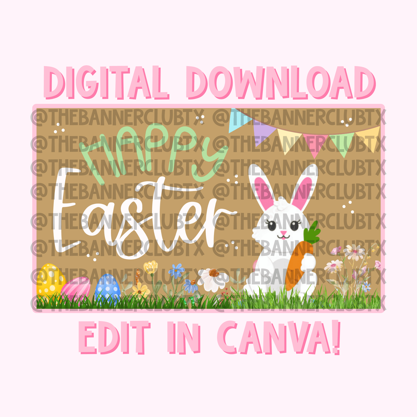 Happy Easter Banner Template | Digital File