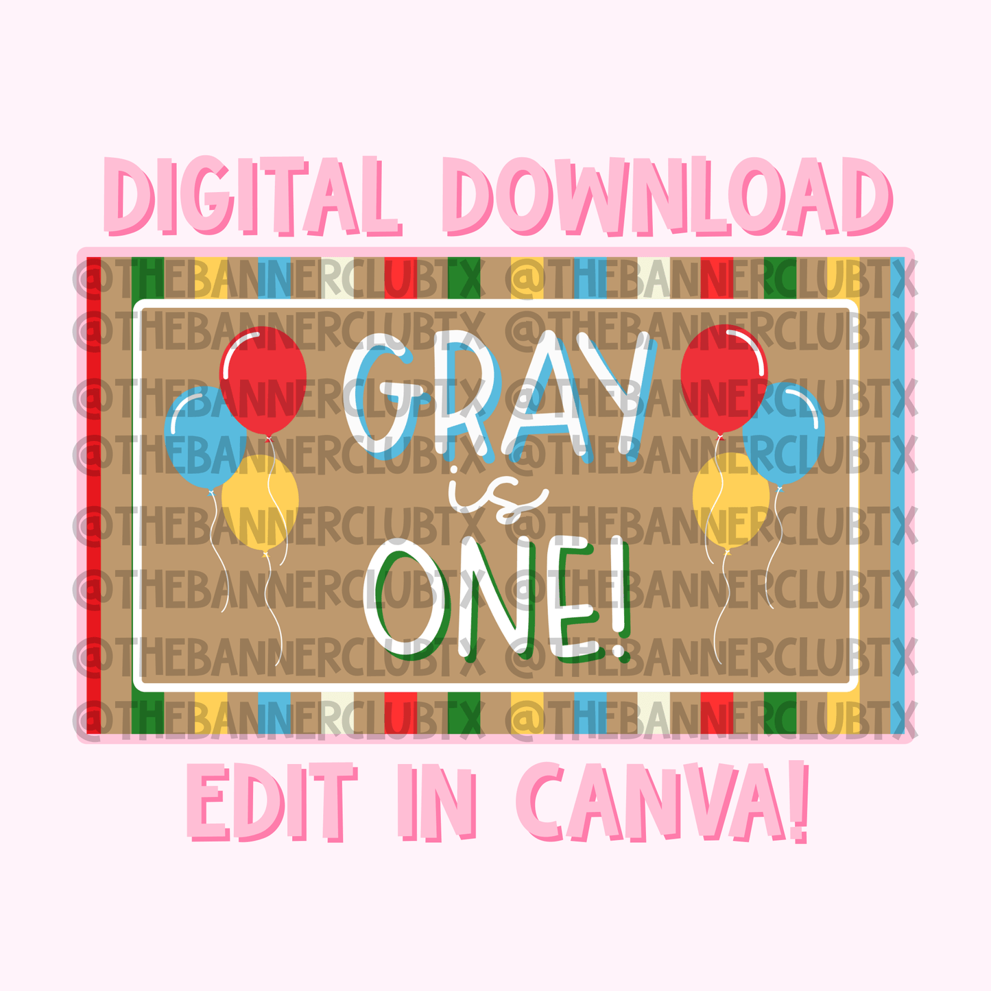 Colorful Birthday Banner Template | Digital File