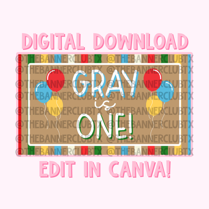 Colorful Birthday Banner Template | Digital File