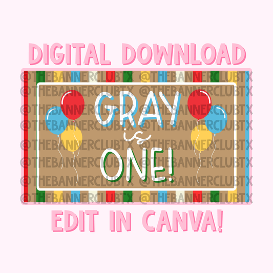 Colorful Birthday Banner Template | Digital File