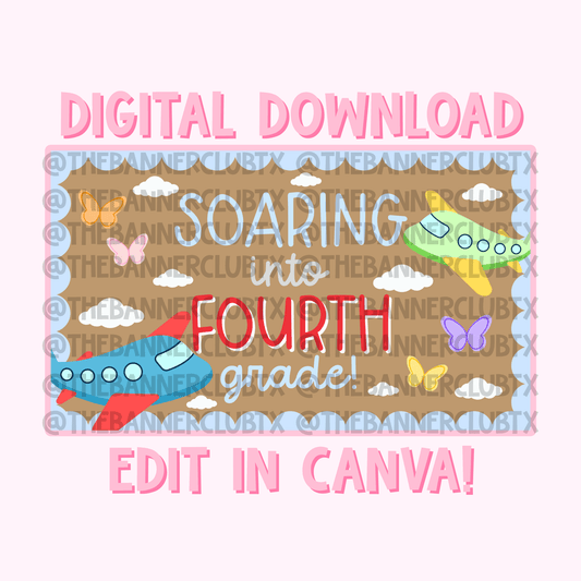 Soaring Into Grade Banner Template | Digital File
