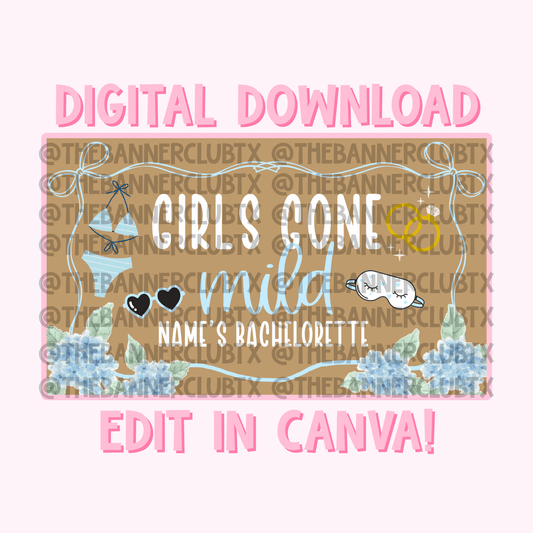 Girls Gone Mild Banner Template | Digital File