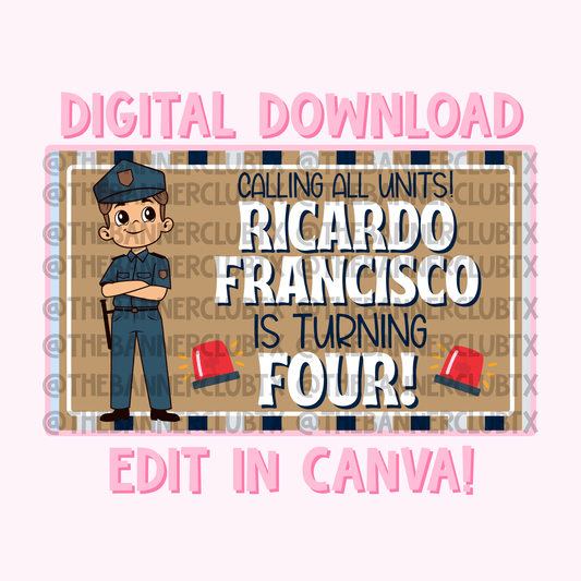 Police Birthday Banner Template | Digital File