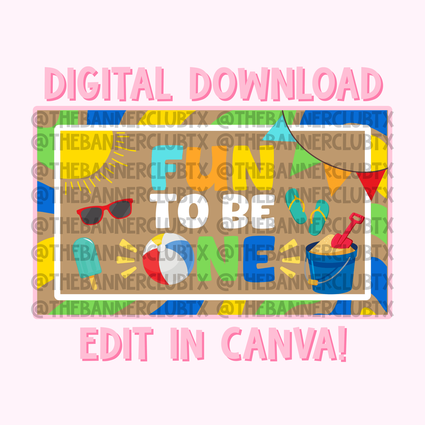Fun to be One Banner Template | Digital File