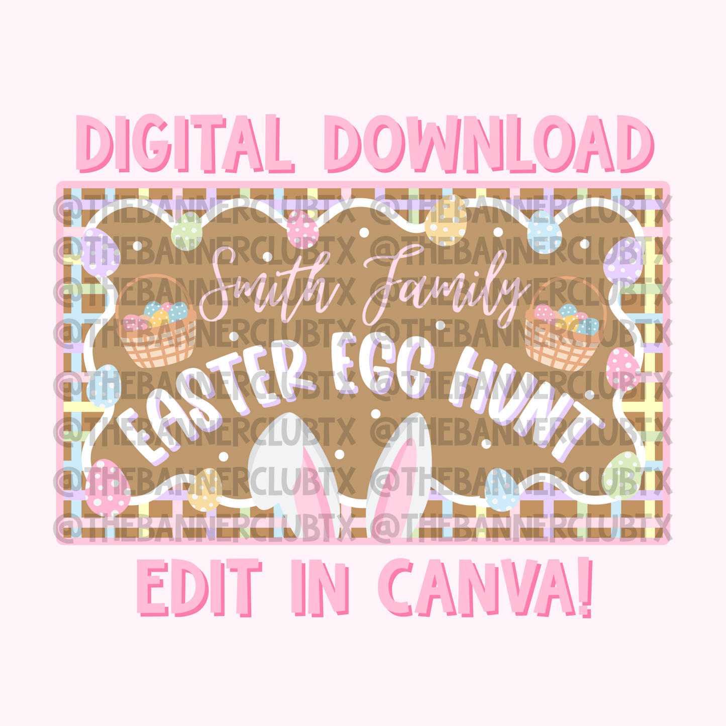 Easter Egg Hunt Banner Template | Digital File