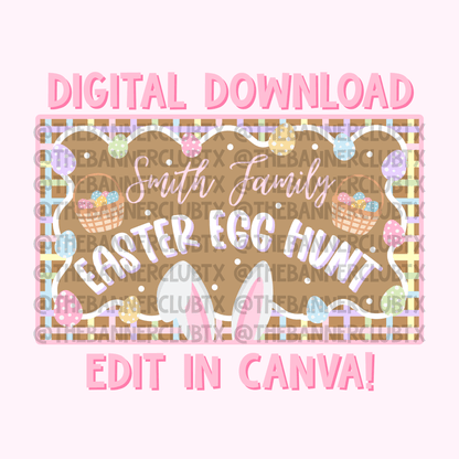 Easter Egg Hunt Banner Template | Digital File