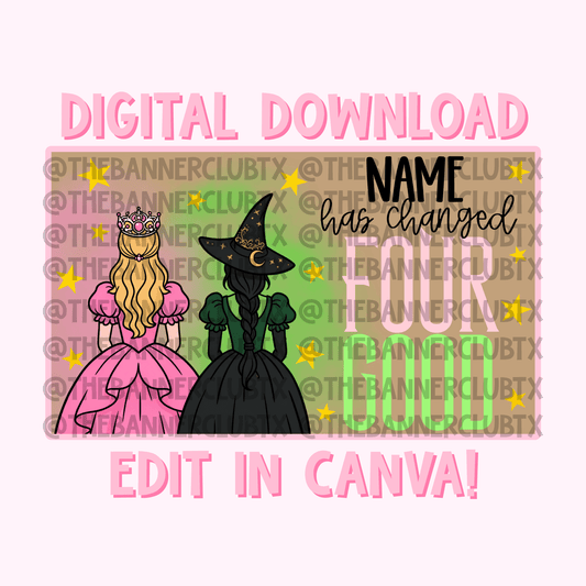 Witches Four Good Banner Template | Digital File