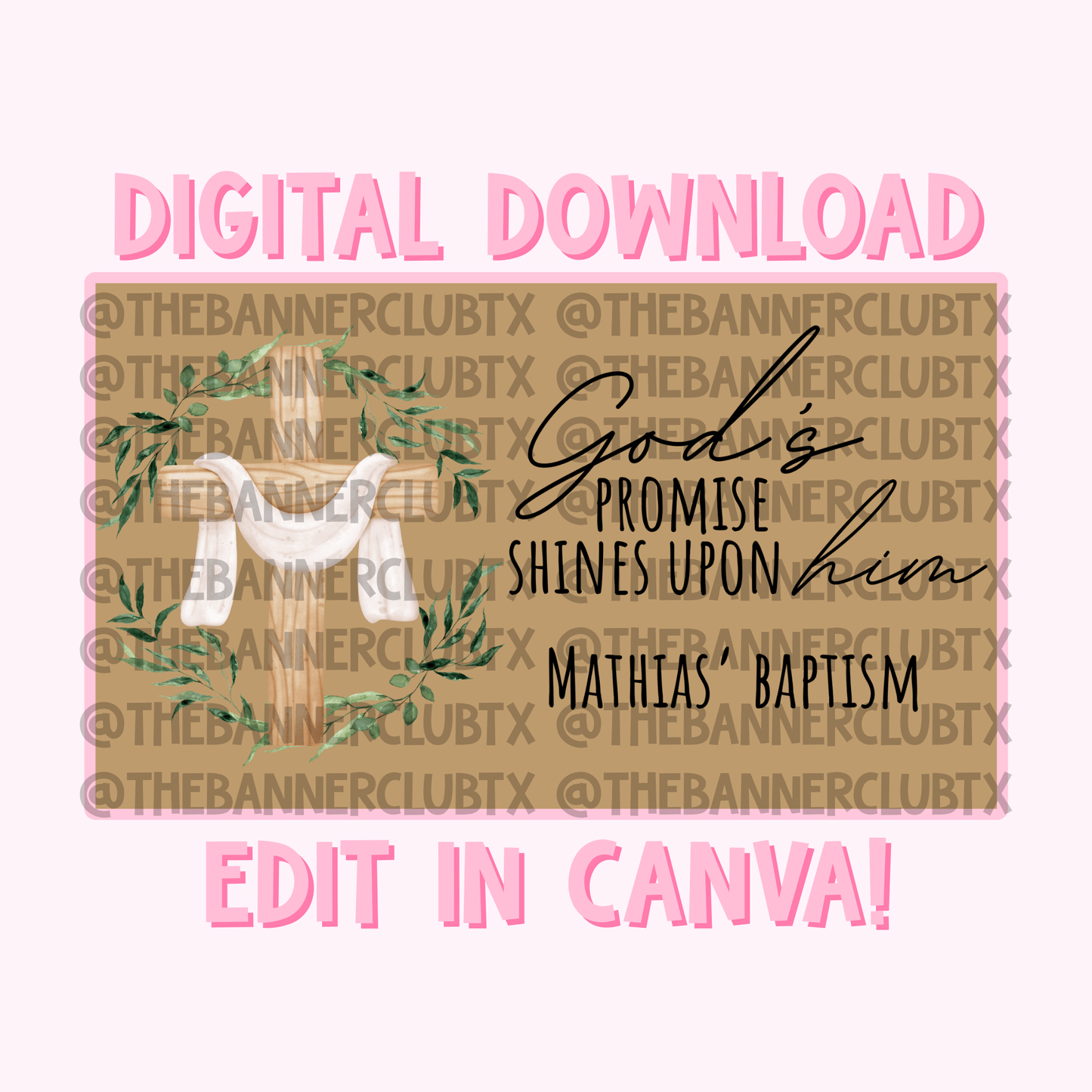 Baptism Banner Template | Digital File