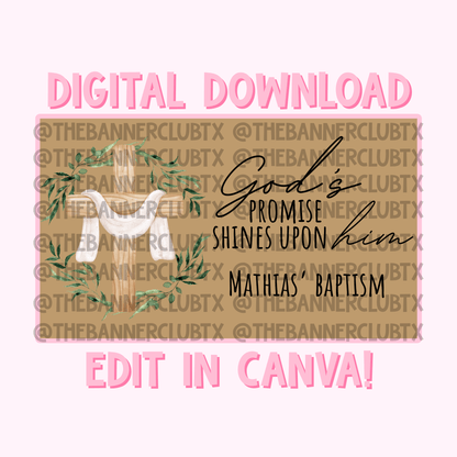 Baptism Banner Template | Digital File