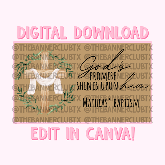 Baptism Banner Template | Digital File