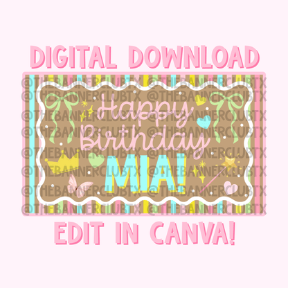 Fancy Nancy Inspired Banner Template | Digital File