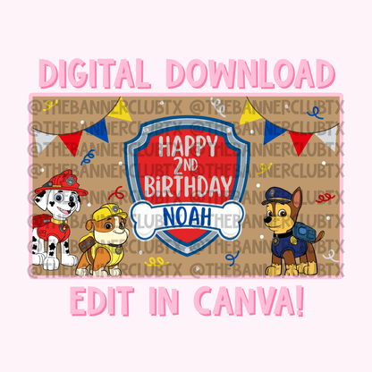 Paw Rescue Team Banner Template | Digital File