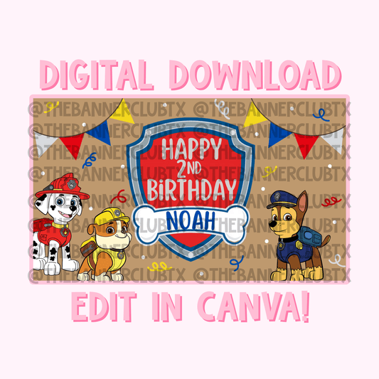 Paw Rescue Team Banner Template | Digital File