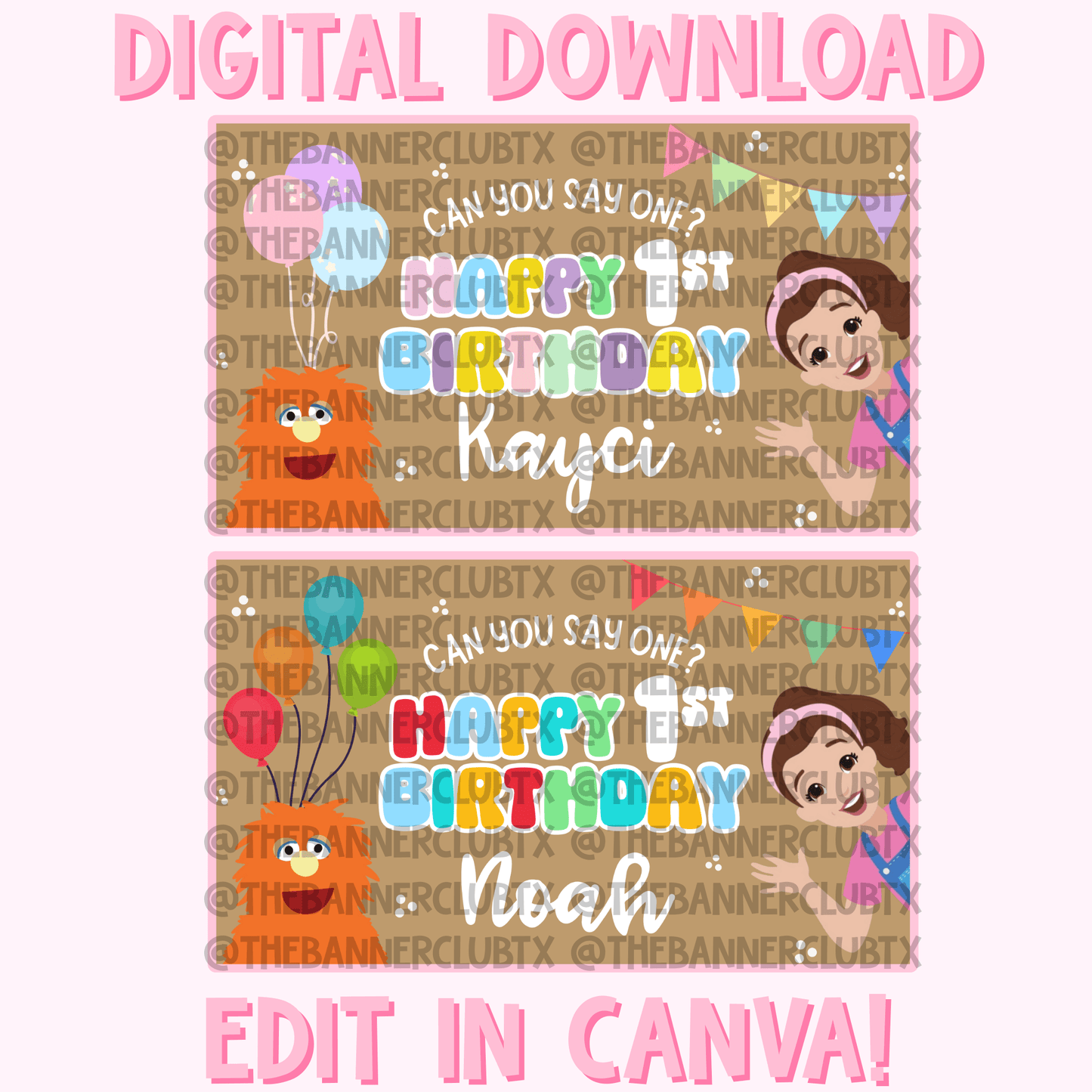 Rachel Can You Say One Banner Template | Digital File
