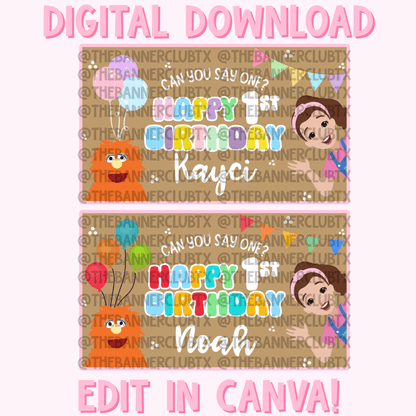 Rachel Can You Say One Banner Template | Digital File