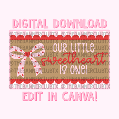 Our Little Sweetheart Banner Template | Digital File