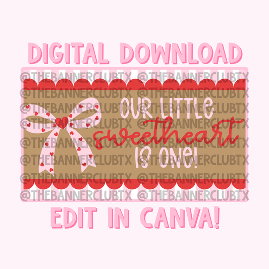 Our Little Sweetheart Banner Template | Digital File