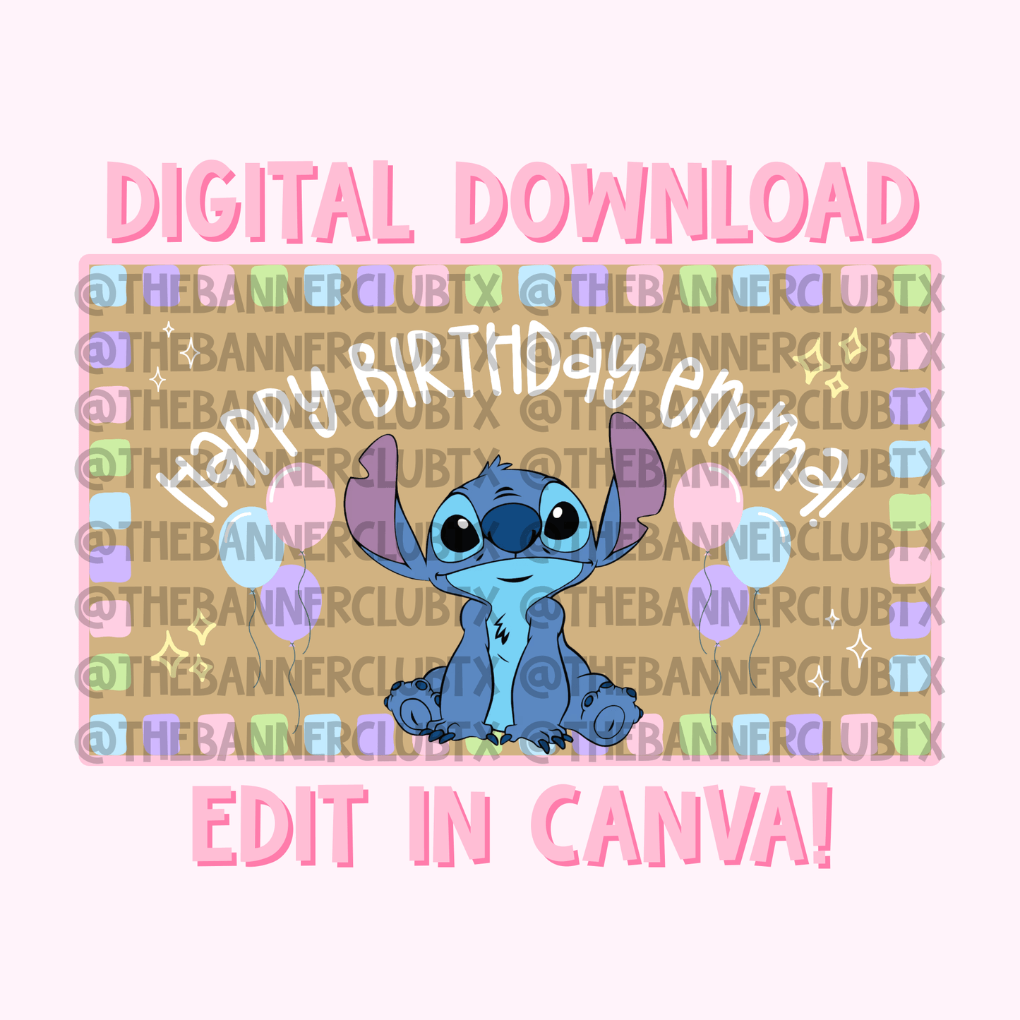 Stitch Banner Template | Digital File