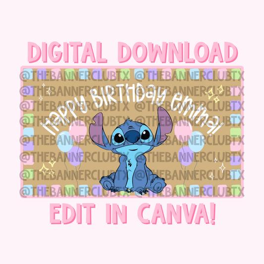 Stitch Banner Template | Digital File