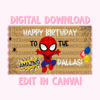 Spidey Banner Template | Digital File