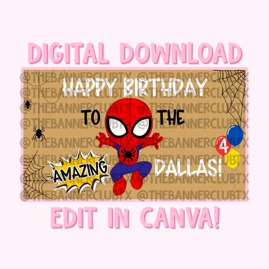 Spidey Banner Template | Digital File