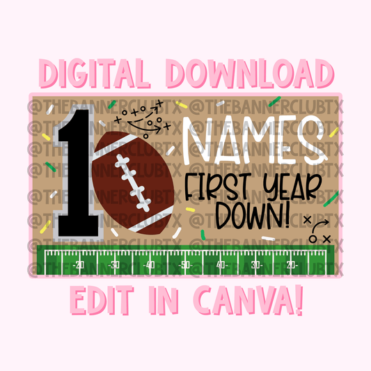 Football Birthday Banner Template | Digital File