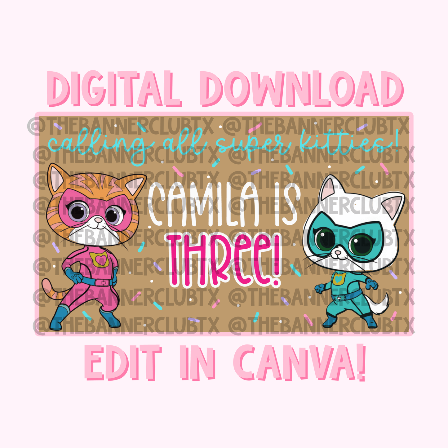 Super Cats Banner Template | Digital File