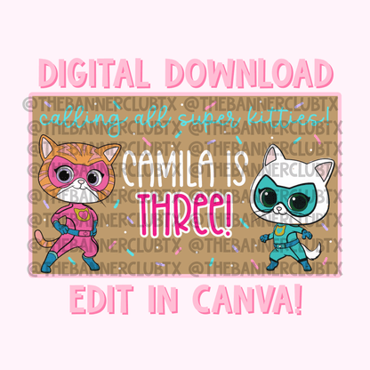 Super Cats Banner Template | Digital File