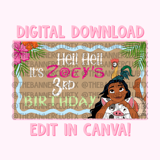 Island Princess Banner Template | Digital File